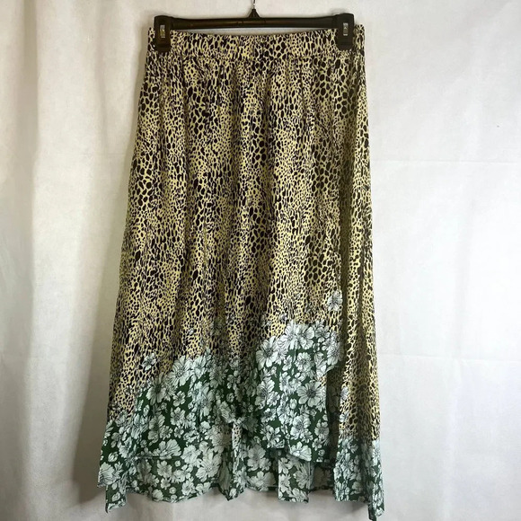 GiGio by UmGee Animal Print‎ Floral Faux Wrap Skirt Size Large - Picture 9 of 9